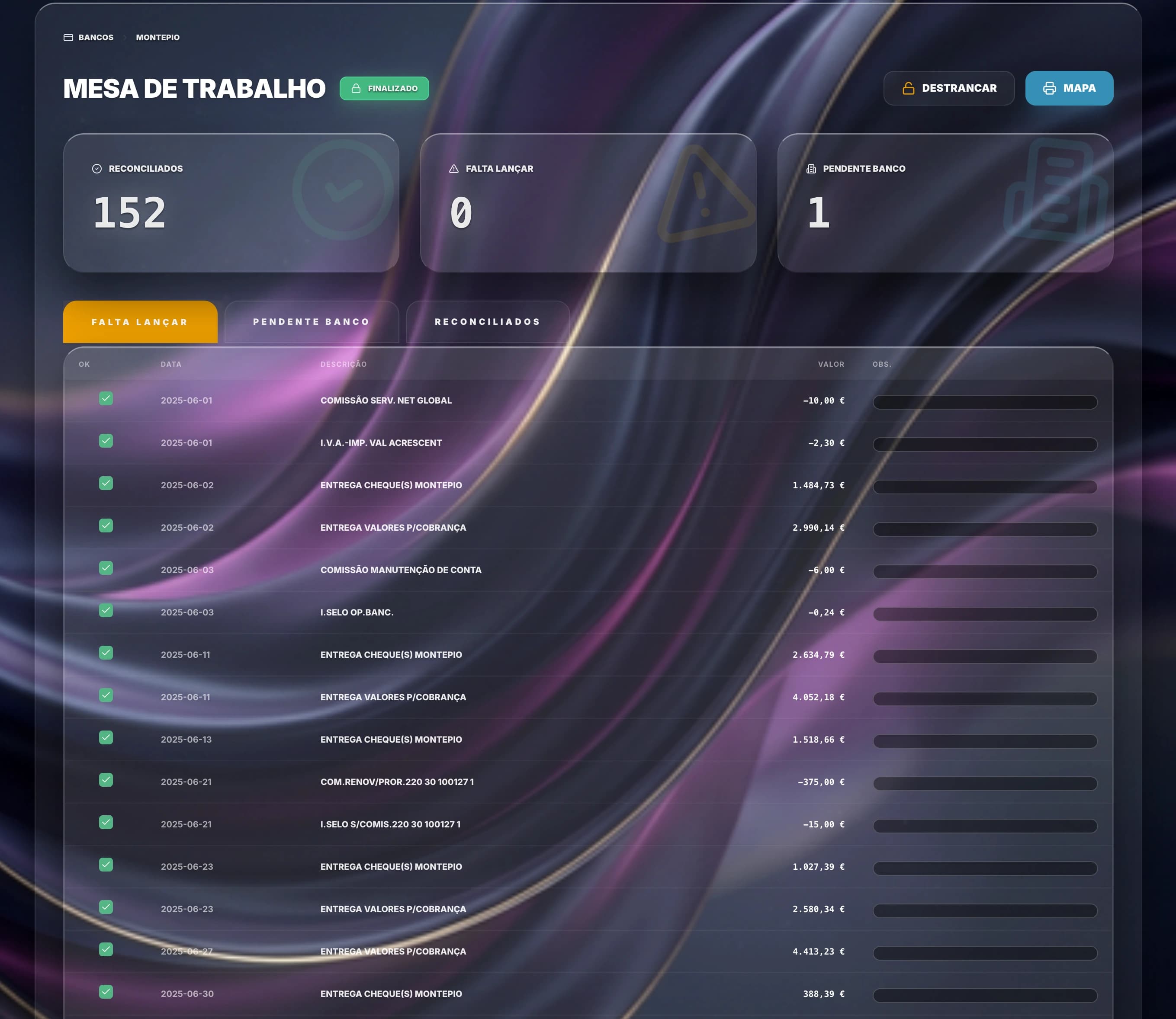Reconciliação Bancária